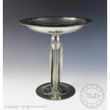 An Art Nouveau pewter tazza designed by Archibald Knox, in the manner of Liberty & Co,