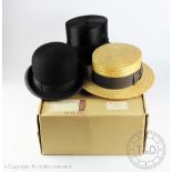 A G A Dunn & Co gentleman's top hat '250 634', within original fitted G A Dunn card box,