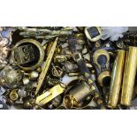 A quantity of brass wares, to include; taps, WWII shell cases,