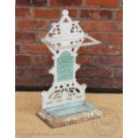 A late 19th century Coalbrookdale style cast iron stick stand, of Aesthetic design,