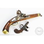 An early 19th century Nock of London flintlock muff pistol,