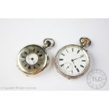 A Continental '935' standard silver cased half hunter pocket watch,