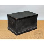 A late Victorian painted pine blanket box,