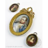 Continental School - 19th century, Watercolour on ivory miniature, Portrait of Napoleon Bonaparte,