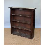 A Victorian stained pine bookcase top, with four shelves, 124xm H x 114cm W x 30cm D,