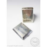 Two silver vesta cases, Clark & Sewell, Chester 1932 and F H Adams & Co, Birmingham 1928 (2) 2.