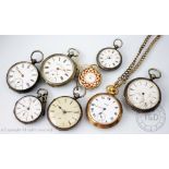 A collection of eight assorted pocket and fob watches,