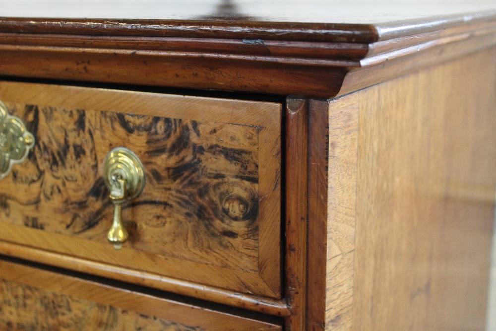 An 18th century style walnut and burr walnut chest on stand, incorporating some earlier timbers, - Image 10 of 16