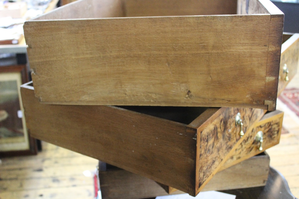 An 18th century style walnut and burr walnut chest on stand, incorporating some earlier timbers, - Image 15 of 16