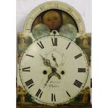 A 19th century inlaid mahogany eight day longcase clock, with painted Roman numeral dial,