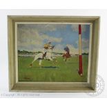 Reginald L Harvey (1888-1973), Oil on canvas, The Polo Match, Signed, 24cm x 29cm,