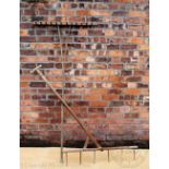 Two vintage wooded hay rakes, longest 169cm,