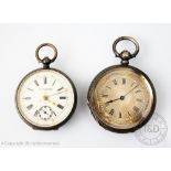 A French 800 standard silver fob watch, gilt Roman numeral dial signed 'La Premiere', 3.