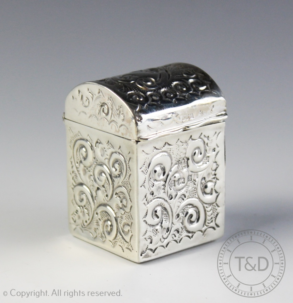 A Victorian silver card box, T H Hazlewood & Co, Birmingham 1900,