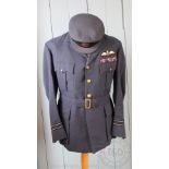 A Moss of London RAF two piece officers uniform, with two shirts,