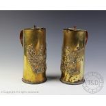 Two WWI Trench Art ewers,