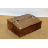 An Anglo Indian brass mounted hardwood writing box,