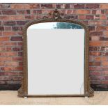 A Victorian carved gilt wood and gesso over mantle mirror,