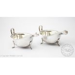 A pair of silver sauce boats, Viners Ltd, Sheffield 1937, 6.5ozt, 14.
