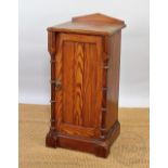 A Victorian pitch pine pot cupboard / bedside cabinet,
