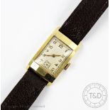 An Art Deco gents 18ct gold wristwatch,