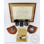 A selection of early Royal Air Force flying memorabilia relating to Cpl C A Baxter RAF,