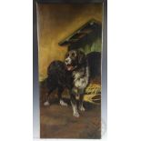 English School - late 19th / early 20th century, Oil on canvas, Newfoundland dog,