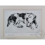 Arthur Blair - modern British, Engraving, Study of a recumbent Fox Hound,