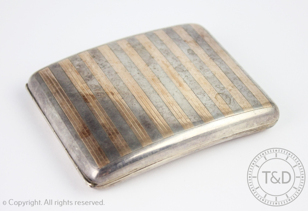 Military Interest: A George V cigarette case Sampson Mordan & Co London 1913, of concave form,