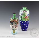 A Japanese cloisonne bottle vase, decorated externally with floral sprays and motifs,