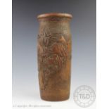 A Chinese carved bamboo bush pot, 18th/19th century,