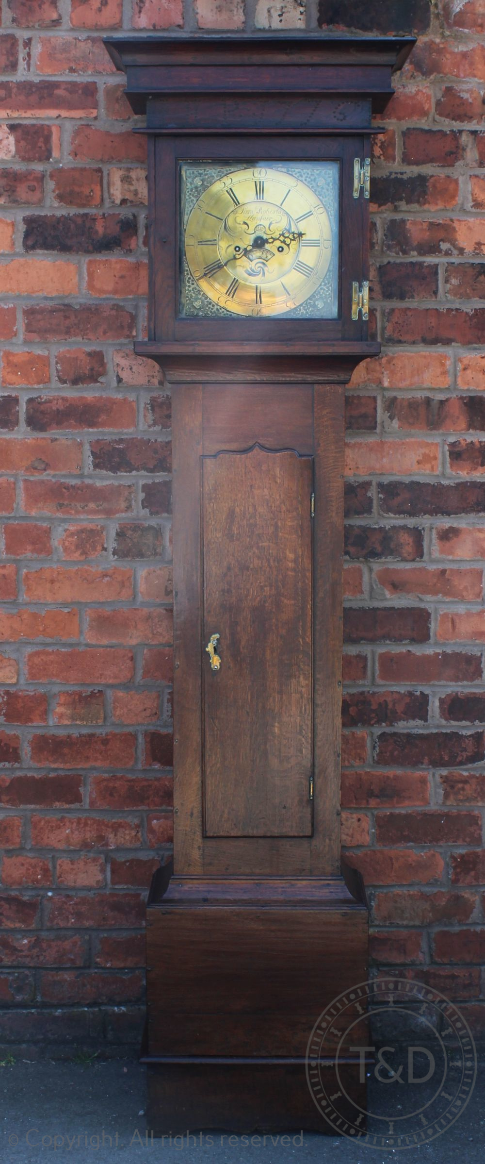 A George III / mid 18th century and later Welsh oak eight day longcase clock, Samuel Roberts,