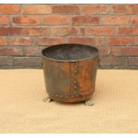 A late Victorian copper and brass coal bucket,