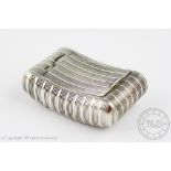 A George III silver snuff box, William Boot, Birmingham 1809, the curved box of large proportions,