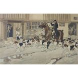 After Cecil Charles Windsor Aldin (1870-1935), Colour print, Hunting morning, 38cm x 59cm,