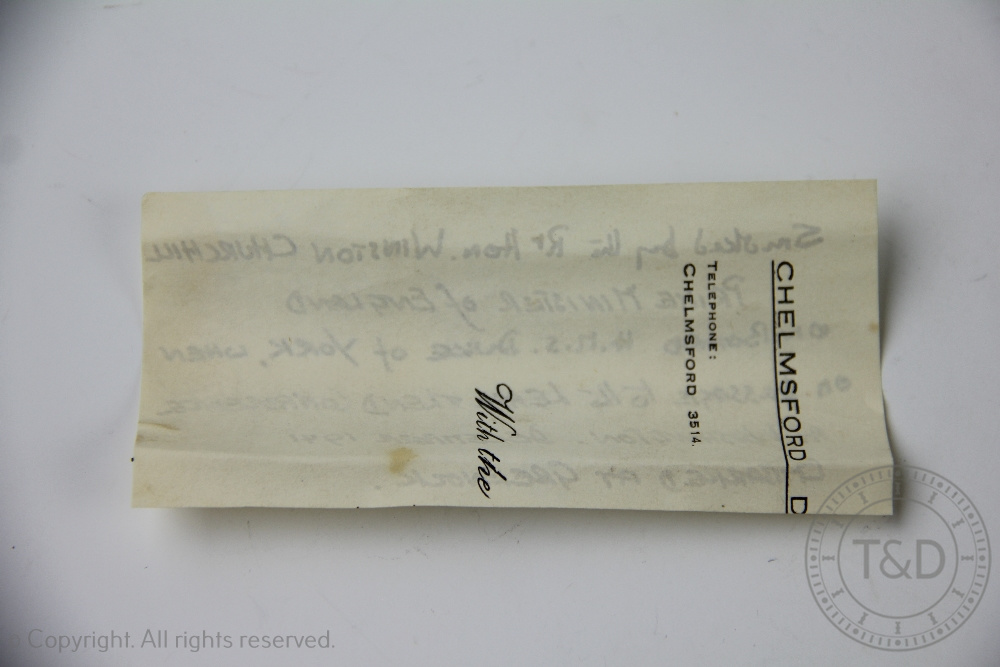 World War II interest: Sir Winston Leonard Spencer Churchill (1874-1965) - a part smoked cigar from - Image 7 of 8