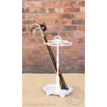 A Coalbrookdale style cast iron stick stand, of quatrefoil form, 74cm,