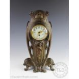 A French Art Nouveau mantel clock,