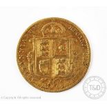 A Queen Victoria gold half sovereign dated 1892