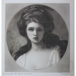 Henry Greenhead, Mezzotint, Portrait of Emma Hart after George Romney,