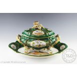 A large Limoges porcelain tureen and cover on stand,