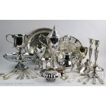 An assortment of silver plated wares to include;