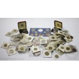 An assorted collection of British and foreign coinage, to include; Crowns, half crowns, sixpences,