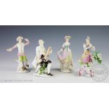 A collection of four 18th century porcelain figures,