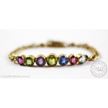 A late 19th/early 20th century multi gem set bracelet,