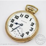 A Hamilton 992B open face Railroad grade pocket watch, 21 jewel,