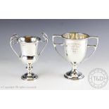 A silver presentation trophy, S W Smith & Co, Birmingham 1920,