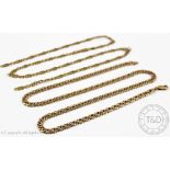 A 9ct yellow gold fancy link chain with lobster clasp,