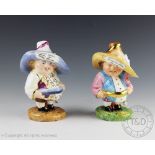 Two Royal Crown Derby Mansion House Dwarfs, each with presentation inscription to hat,