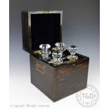 A 19th century Coromandel wood decanter box,